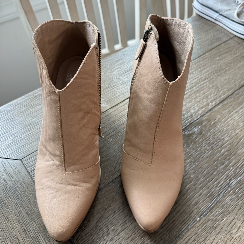 Eileen Fisher Beige Leather Ankle Boots